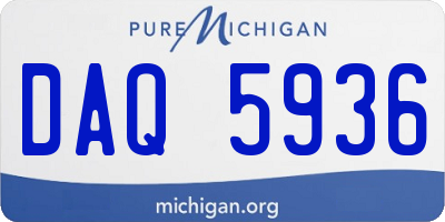 MI license plate DAQ5936