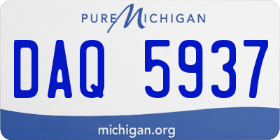 MI license plate DAQ5937