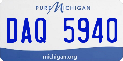 MI license plate DAQ5940