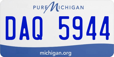 MI license plate DAQ5944