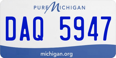 MI license plate DAQ5947