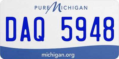 MI license plate DAQ5948