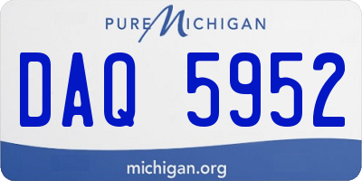 MI license plate DAQ5952