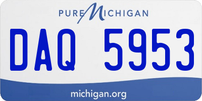 MI license plate DAQ5953