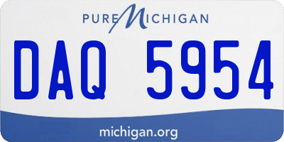 MI license plate DAQ5954