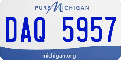 MI license plate DAQ5957