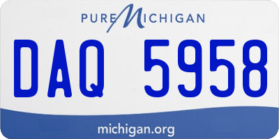 MI license plate DAQ5958