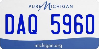 MI license plate DAQ5960