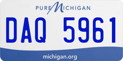 MI license plate DAQ5961