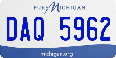 MI license plate DAQ5962