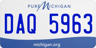 MI license plate DAQ5963