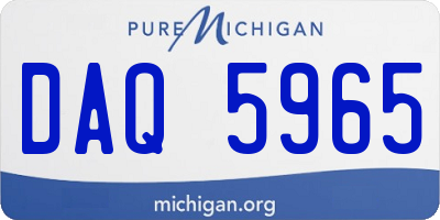 MI license plate DAQ5965