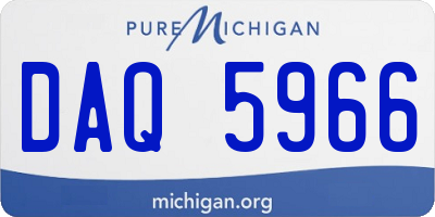 MI license plate DAQ5966