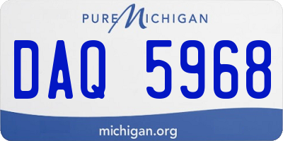MI license plate DAQ5968