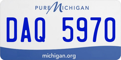 MI license plate DAQ5970