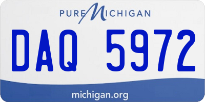 MI license plate DAQ5972