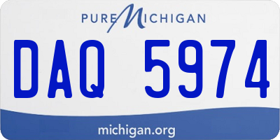MI license plate DAQ5974