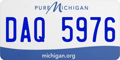 MI license plate DAQ5976