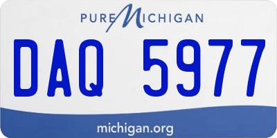 MI license plate DAQ5977