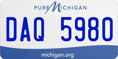 MI license plate DAQ5980
