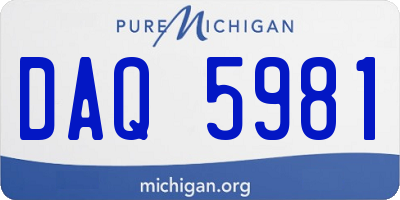 MI license plate DAQ5981