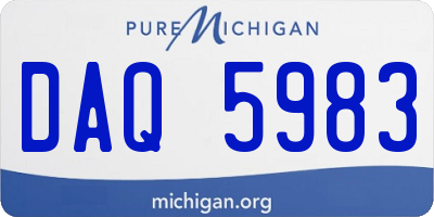 MI license plate DAQ5983