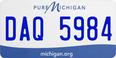 MI license plate DAQ5984