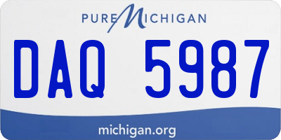 MI license plate DAQ5987