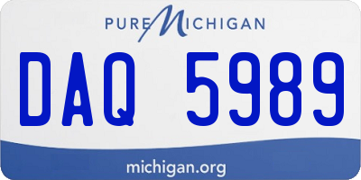 MI license plate DAQ5989
