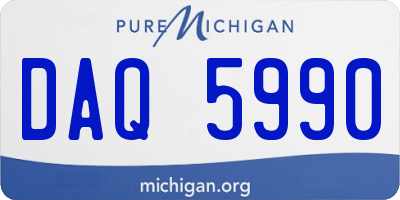 MI license plate DAQ5990