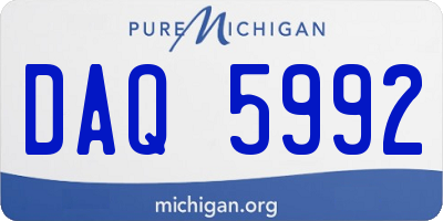 MI license plate DAQ5992