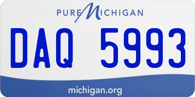 MI license plate DAQ5993