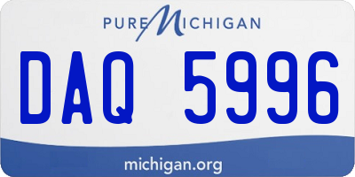 MI license plate DAQ5996