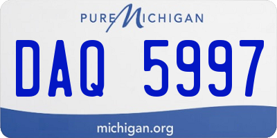 MI license plate DAQ5997