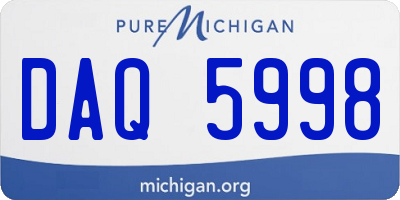 MI license plate DAQ5998