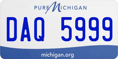 MI license plate DAQ5999