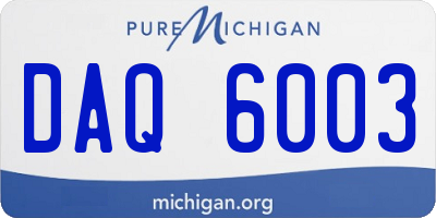 MI license plate DAQ6003