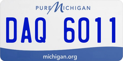 MI license plate DAQ6011