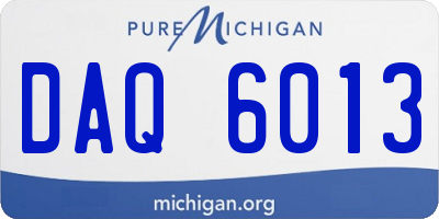 MI license plate DAQ6013