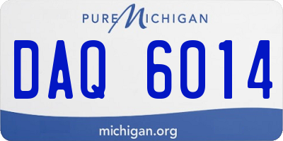 MI license plate DAQ6014