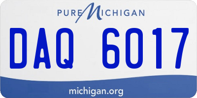 MI license plate DAQ6017