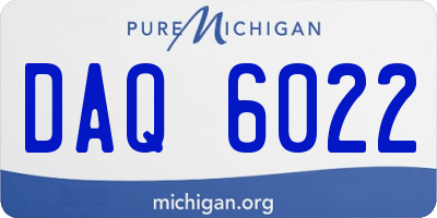 MI license plate DAQ6022