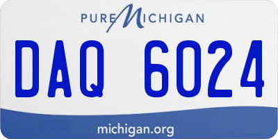 MI license plate DAQ6024