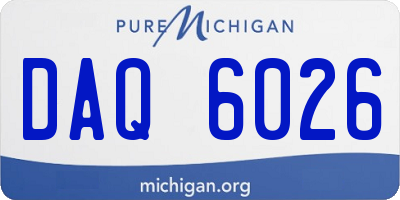 MI license plate DAQ6026