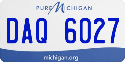 MI license plate DAQ6027