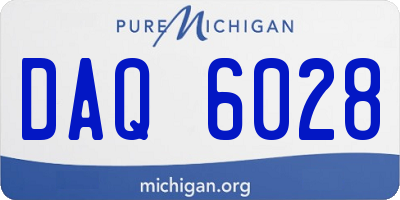 MI license plate DAQ6028
