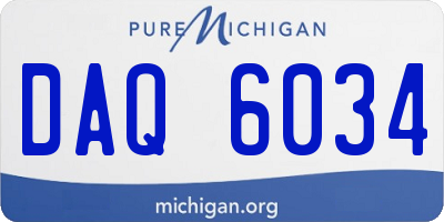 MI license plate DAQ6034