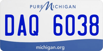 MI license plate DAQ6038