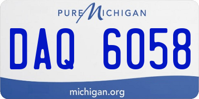 MI license plate DAQ6058