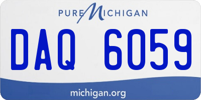MI license plate DAQ6059